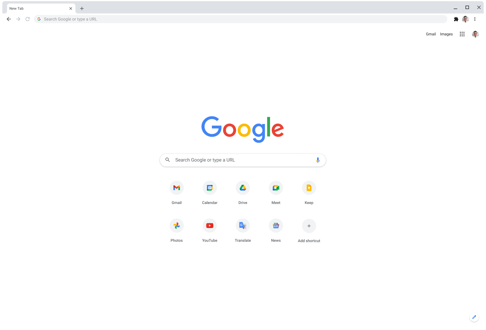 Finestra del navegador Chrome que mostra Google.com.