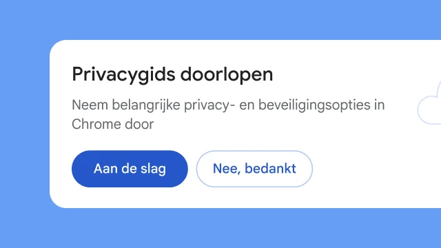 Een geïsoleerde module vraagt gebruikers of ze zich willen verdiepen in de Privacygids.